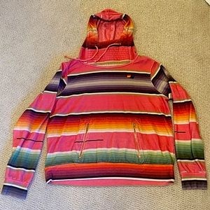 Aviator Nation Ninja Hoodie - Rare Pink Serape Print - Size L